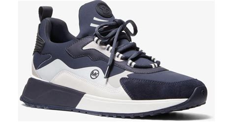 michael kors theo mixed-media trainer|Theo Mixed.